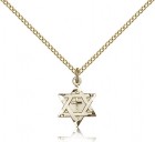 Star of David with Cross Pendant, Gold Filled