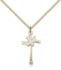 Holy Sprit Cross Pendant, Gold Filled