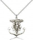 Anchor Crucifix Pendant, Sterling Silver