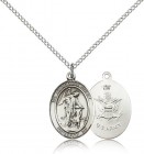 Guardian Angel Army Medal, Sterling Silver, Medium