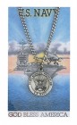 Round St. Michael Navy Medal and Prayer Card Set
