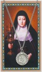 Round St. Clare Medal and Prayer Card Set