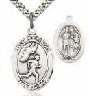 St. Sebastian Track and Field Medal, Sterling Silver, Large