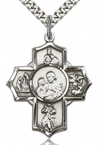 5 Way Cross Firefighter Medal, Sterling Silver [BL6522]