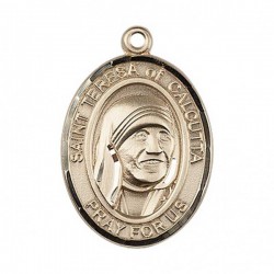 St. Teresa of Calcutta Medal, 14 Karat Gold, Large [BL0028]