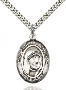 St. Teresa of Calcutta Medal, Sterling Silver, Large [BL0034]