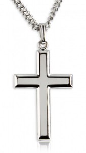 Men's High Polish Sterling Silver Cross Pendant [BL8000]