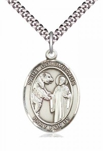 Men's Pewter Oval St. Columbanus Medal [BLPW318]