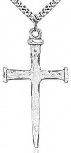 Large Nail Cross Pendant, Sterling Silver [BL4151]