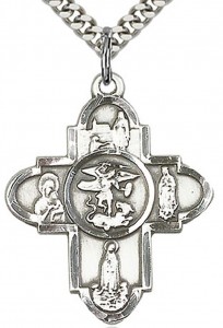 Our Lady 5 Way Cross Pendant, Sterling Silver [BL6525]