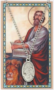 Oval St. Mark Medal and Prayer Card Set [MPC0014]