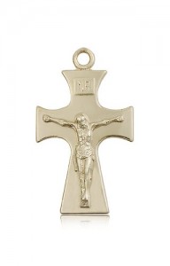Celtic Crucifix Pendant, 14 Karat Gold [BL6423]