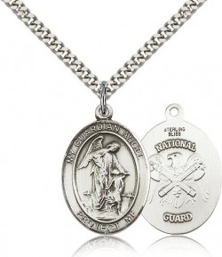 Guardian Angel National Guard Medal, Sterling Silver, Large [BL0138]