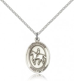 St. Kateri Equestrian Medal, Sterling Silver, Medium [BL2518]