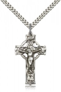 Celtic Crucifix Pendant, Sterling Silver [BL6334]