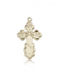 St. Olga Cross Pendant, 14 Karat Gold [BL4343]