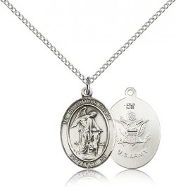 Guardian Angel Army Medal, Sterling Silver, Medium [BL0080]