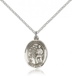 St Christopher Karate Medal, Sterling Silver, Medium [BL0545]