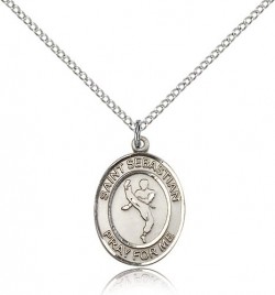 St. Sebastian Martial Arts Medal, Sterling Silver, Medium [BL3499]