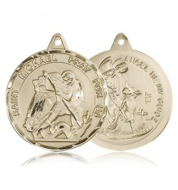 St. Michael the Archangel Medal, 14 Karat Gold [BL4219]