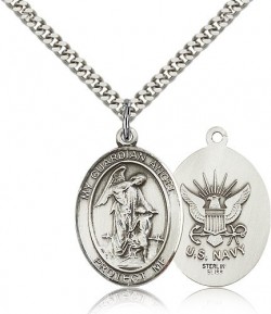 Guardian Angel Navy Medal, Sterling Silver, Large [BL0147]