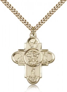 Our Lady 5 Way Cross Pendant, Gold Filled [BL6523]