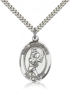 St. Christopher Softball Medal, Sterling Silver, Large [BL1423]