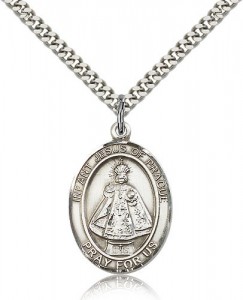 Infant of Prague Medal, Sterling Silver, Large [BL0198]