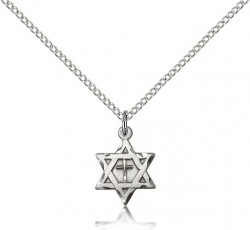 Star of David with Cross Pendant, Sterling Silver [BL5153]