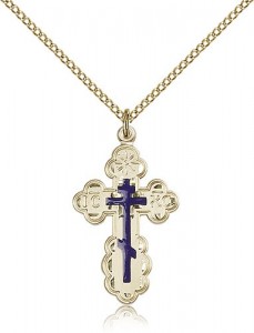 St. Olga Cross Pendant, Gold Filled [BL4339]
