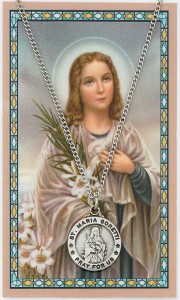 Round St. Maria Goretti Medal and Prayer Card Set [MPC0053]