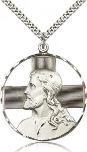 Christ Profile Necklace, Sterling Silver [BL6529]
