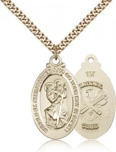 St. Christopher National Guard Medal, Gold Filled [BL5913]