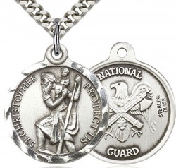 St. Christopher National Guard Medal, Sterling Silver [BL4190]