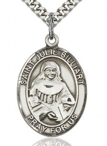 St. Julie Billiart Medal, Sterling Silver, Large [BL2499]
