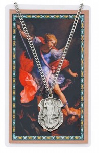 St. Michael Shield Pendant with Police Officer Prayer Card Set, Large [MPCMV003LG]