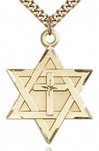 Star of David with Cross Pendant, Gold Filled [BL5154]