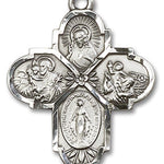 4 Way Cross Pendant, Sterling Silver - No Chain