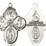 4 Way Cross Pendant, Sterling Silver - No Chain