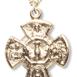 Women's 14kt Gold Plated Descending Dove 4-way Necklace + 18 Inch Gold Plated Chain & Clasp - Gold-tone