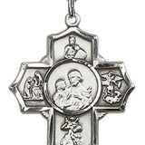 5 Way Cross Firefighter Medal, Sterling Silver