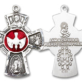 5 Way Cross Pendant, Sterling Silver - No Chain