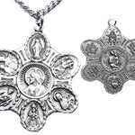 Men's Sterling Silver Unique 7 Way Necklace with Chain Options - 24" Sterling Silver Chain + Clasp