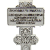 4-Way Cross Motorist's Prayer Visor Clip - Silver-tone