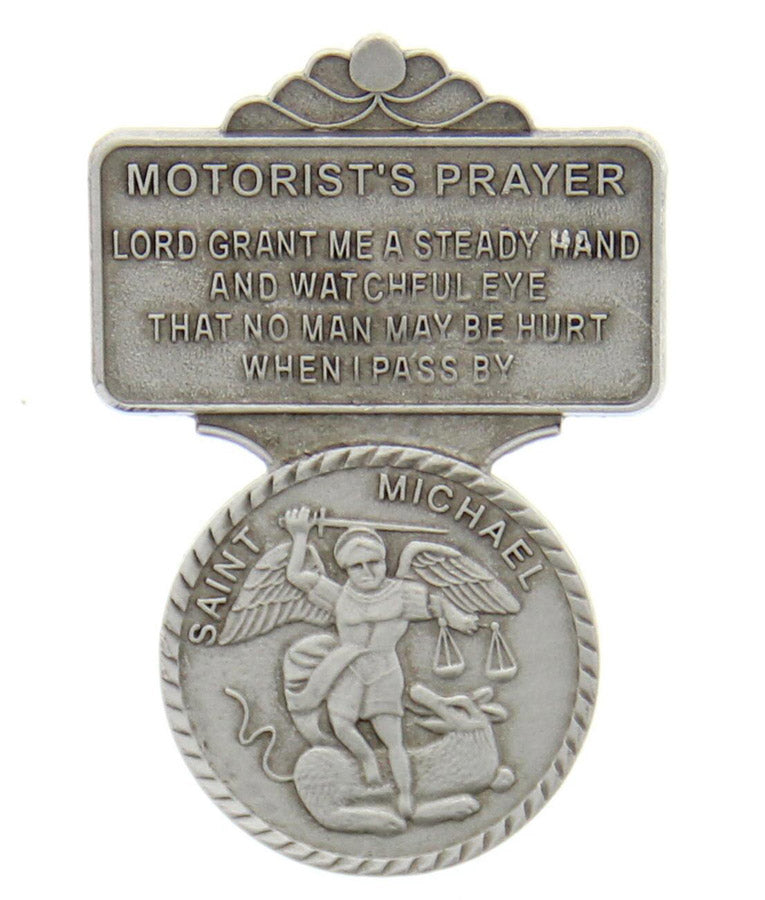 St. Michael Motorist's Prayer Visor Clip - Silver-tone