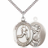 Boy's Pewter Oval St. Christopher Track and Field Medal