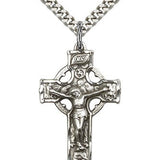 Celtic Crucifix Pendant, Sterling Silver