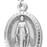 Women's Contemporary Border Miraculous Necklace, Sterling Silver with Chain Options - 18" 1.8mm Sterling Silver Chain + Clasp