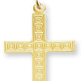 Men's 14kt Gold Over Sterling Silver Square in Square Design Cross + 24 Inch Gold Plated Endless Chain - Gold-tone