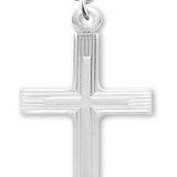 Women's Sterling Silver Double Cross Etch Necklace with Chain Options - 18" 1.8mm Sterling Silver Chain + Clasp